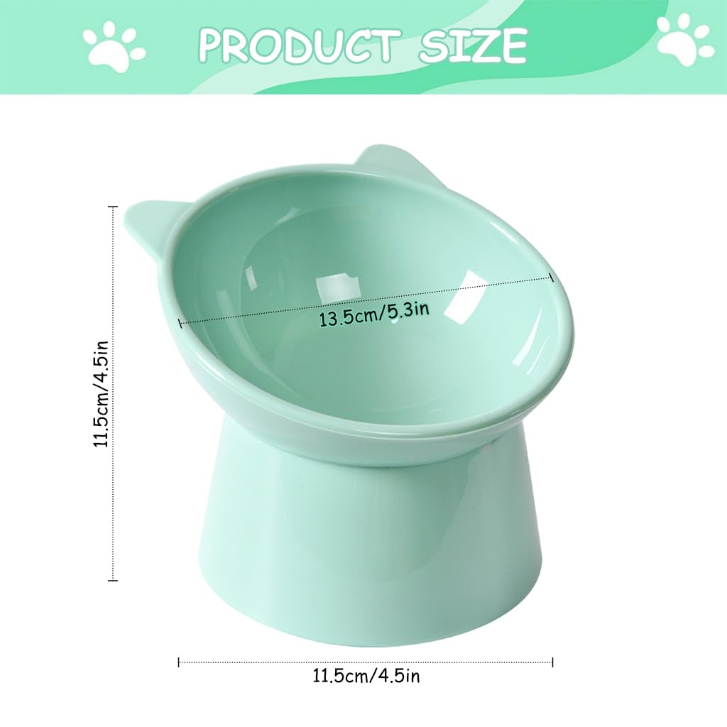 HASTHIP® Cat Bowl, Elevated Cat Food Bowls Shallow Cat Feeding Bowl - Thickened PP Fabric, Anti-Tip 15° Tilt, Easy Clean Puppy Bowl