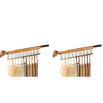 HASTHIP Belt Organiser for Wardrobe featuring 12 U Shaped Hooks 41x8cm Wooden Pull Out Design
