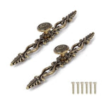 HASTHIP Cabinet Drawer Pulls for Kitchen and Bedroom with Antique Brass Finish | 2 Pack