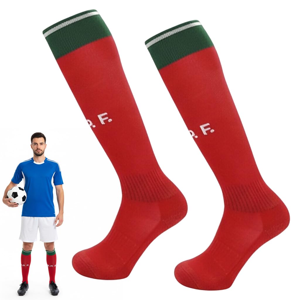 HASTHIP® Calcetines de Fútbol para Niños y Adultos,Medias Deportivas Largas hasta la Rodilla,Transpirables y Antideslizantes con Soporte de Arco Ajuste Elástico Ideales para