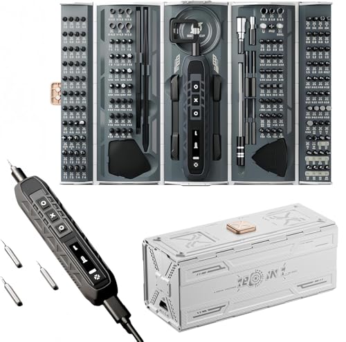 HASTHIP® 180 en 1 Juego de Destornilladores Eléctricos,Set de Desarmadores Precisión con 162 Puntas Magnéticas,3 Modos Par Herramientas Reparación Multifuncionales para Teléfonos Cámaras y
