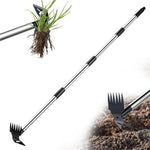 HASTHIP Weeder Tool for Gardening with 1.5m Long Handle and X Cutout Hoe | Stainless Steel