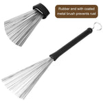 HASTHIP Drum Brushes for Jazz and Blues with Retractable Wire Sticks 2PCS | Stainless Steel