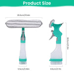 HASTHIP Window Cleaning Brush with Dual-Sided Head and Built-In Spray Bottle for Glass | Multi-Surface Tool for Tracks and Mirrors