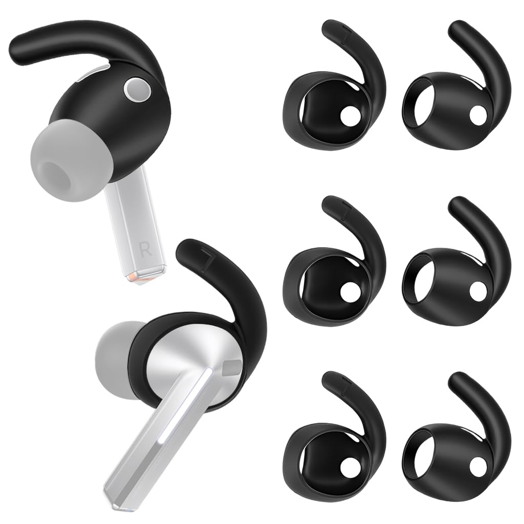 HASTHIP® ZORBES Compatible with Galaxy Buds 3 Pro, 3-Pairs Silicone Earbud Ear Tips, Replacement Silicone Ear Hooks Sport Earbud Ear Hooks