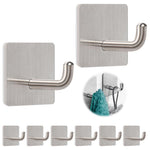 HASTHIP Self Adhesive Wall Hooks for Bathroom and Kitchen with 6.6lbs Capacity | Rust-Proof Stainless Steel Pack of 8