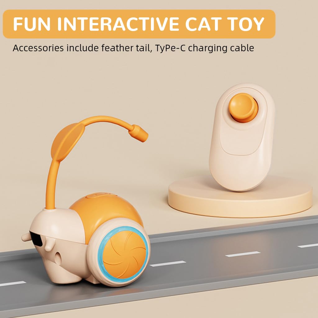 HASTHIP® Cat Toy, Smart Obstacle Avoidance Interactive Cat for Indoor Cat, 2-