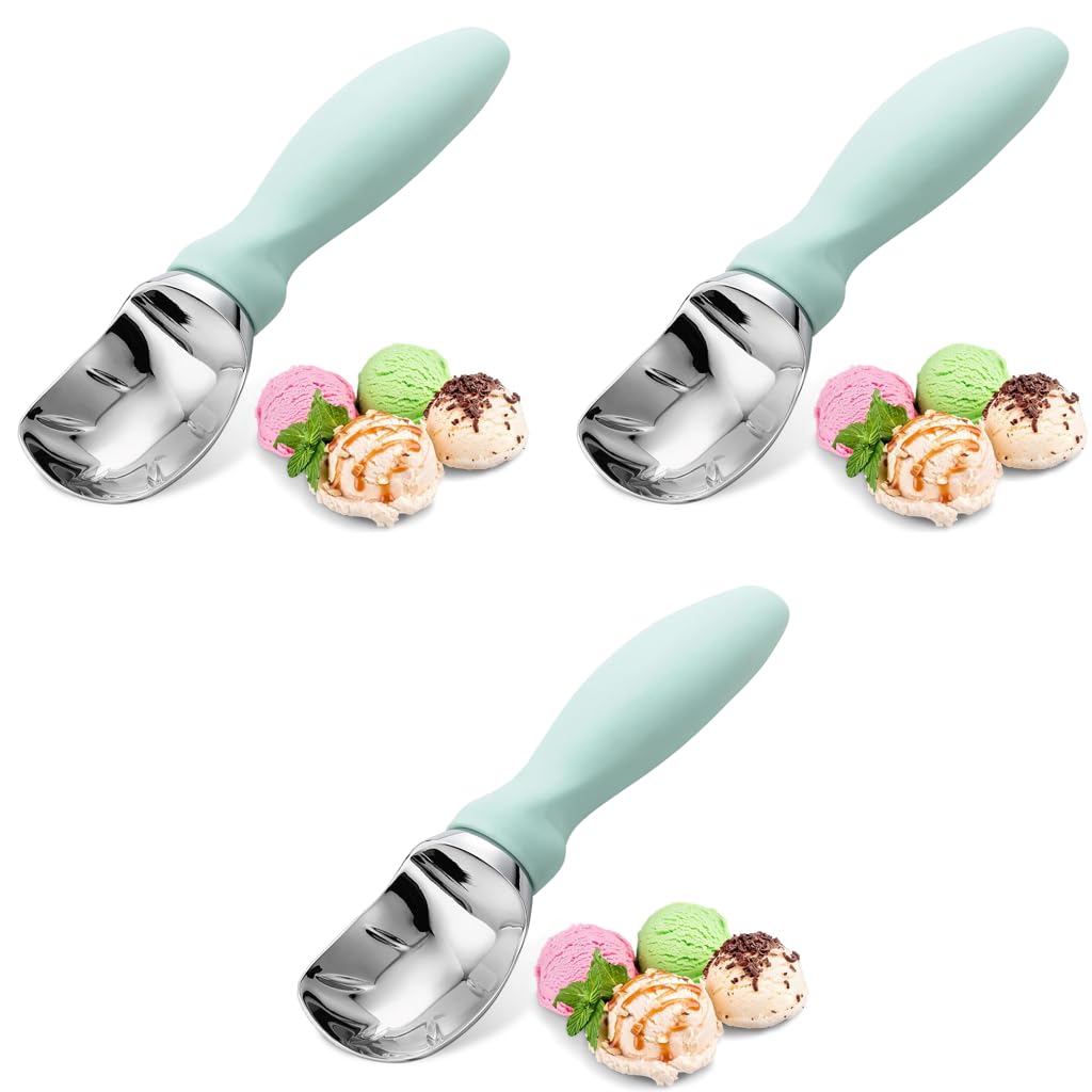 HASTHIP Ice Cream Scoop Set for Fruit and Dessert featuring Anti Slip Handle | 3PCS Stainless Steel
