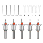 HASTHIP® Juego de 5 Brocas Avellanadoras de Carburo 90° con Tope Profundidad Ajustable,Mango Redondo Antideslizante,Alta Precisión y Eficiencia para Madera y Bricolaje