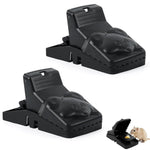 HASTHIP Rat Traps for House and Garden featuring Ultra Fast Trigger | 2 Pcs 17×7.5×7.5 cm Reusable ABS