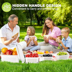 HASTHIP® 5PCS Kitchen Storage Box for Kitchen Used Fridge Storage Containers Set with Lid Airtight Container Boxes for Storage & Container Double Layer Fridge Organiser Storage Boxes with Drain Basket