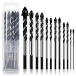 HASTHIP® 12Pcs Drill Bits Set 6 Sizes Drill Bits 3.14-4.72inch Masonry Drill Bit Set & Concrete Drill Bit Set, Professional Carbide Drill Bits Tip for Glass, Tile, Brick, Cement Concrete Plastic Wood