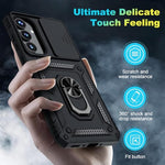 HASTHIP® Brand Magnetic Case for Samsung Galaxy A35 5G, Slim Shockproof PC+TPU Protective Cover with Kickstand Ring Holder, Compatible with Magnetic Car Mount, Anti-Scratch