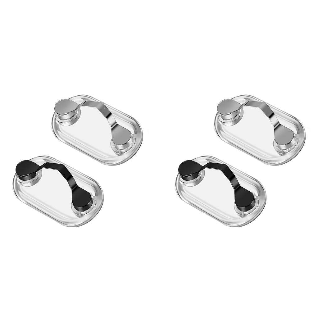 HASTHIP Magnetic Eyeglass Holder for Glasses and Badges with Strong Magnet Clips | 4PCS Stainless Steel Black Silver