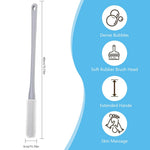 HASTHIP® Toe Cleaning Brush, 15.7" Foot Scrubber in Shower with Long Handle Silicone Foot Brush Soft Skin Exfoliation Lotion Applicator for Men and Women