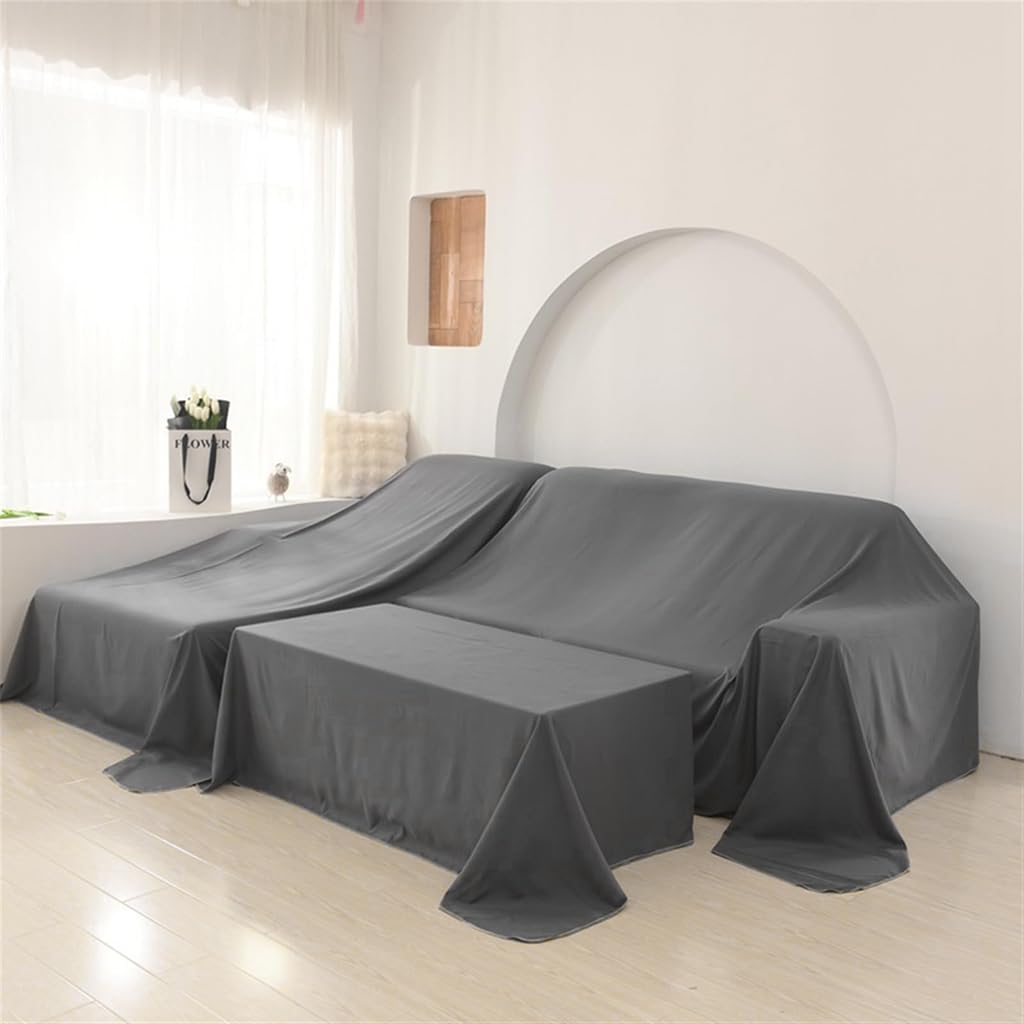 HASTHIP Furniture Dust Cover for Bed featuring 2.4×2 m polyester fabric in dark grey | protects sofas and tables