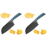 HASTHIP Crinkle Cutter Knife for Potatoes and Veggies with Ergonomic Handle | 2 PCS Stainless Steel Wave Blade