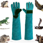 HASTHIP® Animal Handling Gloves 23.6'' Long Leather Bite & Scratch Resistant Gauntlet, Heat & Puncture Proof Safety Gloves for Dog Cat Bird Reptile Snake Falcon Welding BBQ Fireplace Use