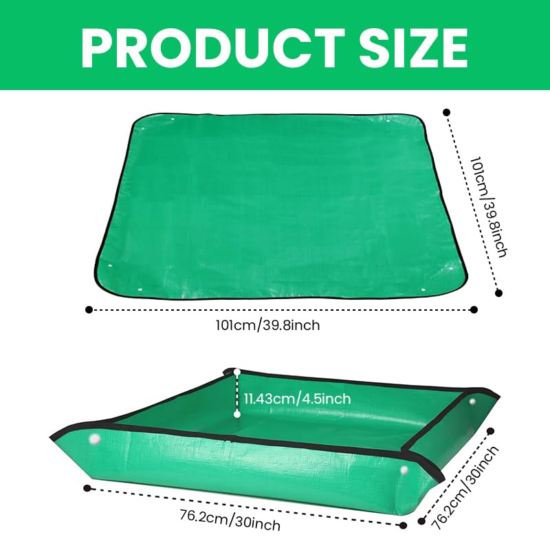 HASTHIP Potting Mat for Gardening with Snap Button Corners and 39.3 x 39.3 in Workspace