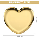 HASTHIP Jewelry Storage Trays for Vanity and Dresser featuring Heart-Shaped Design 16x15cm | Golden Metal Organizer