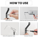 HASTHIP Wall Hooks for Home Use featuring Dual Hook Design and Zinc Alloy Material | 2Pcs Black