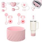 HASTHIP Stanley Cup Accessories Set with 10Pcs Silicone Straw Caps and Cup Boot | Fits 9–10mm Straws