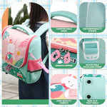 HASTHIP® BrandName Toddler Girls Backpack Cartoon Bunny, Waterproof Nylon Preschool Bag, Padded Strap Kindergarten Bookbag for Kids 3-5 Years, Lightweight Travel School Pack