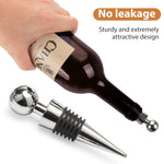 HASTHIP Wine Stoppers for Wine and Champagne Bottles featuring Leakproof Seal | 3 Pieces 9×2 cm Food‑Grade Silicone