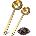 HASTHIP® Juego de 2 Cucharas Medidoras de Café Acero Inoxidable,15ml/30ml,Cucharas con Mango Largo 6.1'' para Granos Café,Té,Azúcar Cocina y Horneado Resistentes y Fáciles