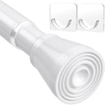 HASTHIP Retractable Curtain Rod for Windows and Doors with Wall Hooks 32.6–59 in White