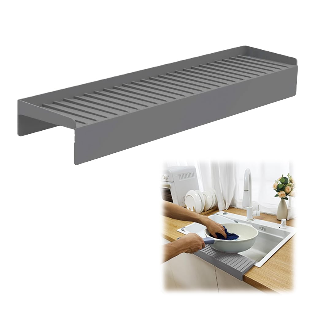 HASTHIP Sink Splash Guard for Kitchen with Raised Edge and Textured Surface | 4x20 in Silicone