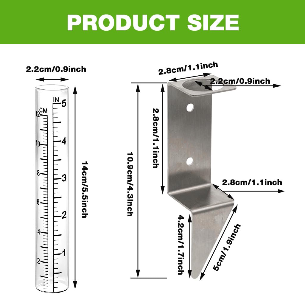 HASTHIP Rain Gauge for Weather Monitoring and Farming with 12cm Cylinder and Metal Wall Mount