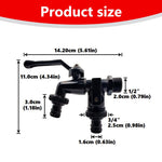 HASTHIP Faucet Splitter for Garden Watering with Dual Outlet Control Valve Zinc Alloy | Leak‑Proof Accessories
