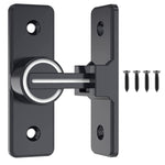 Sliding Door Locks, 90 Degree Heavy Duty Barn Door Lock Hardware with Reflective Strip Mark, Barn Sliding Door Latch Lock Suitable for Garden, Bathroom, Outdoor, Garage, Windo (Black)
