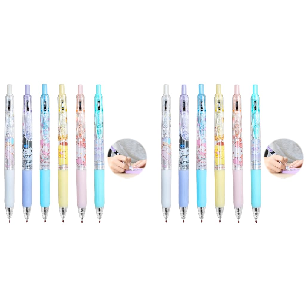 HASTHIP Kawaii Ball Pen Set for School and Office with 0.5mm Tip and Click Design | 12PCS