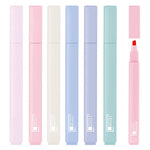 Aesthetic Highlighter Pen, 6 Color Cute with Soft Chisel Tip, Dry Fast Easy to Hold, Graffiti Pen Art Color Pen Markers Set for Journal School Notes Office Supplies
