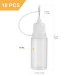 HASTHIP® 10 Pzs Botellas Aplicadoras con Punta de Aguja de Precisión 10ml,Botellas Pegamento PE para Manualidades,Pintura Acrílica Papel Tinta y Bricolaje Líquido