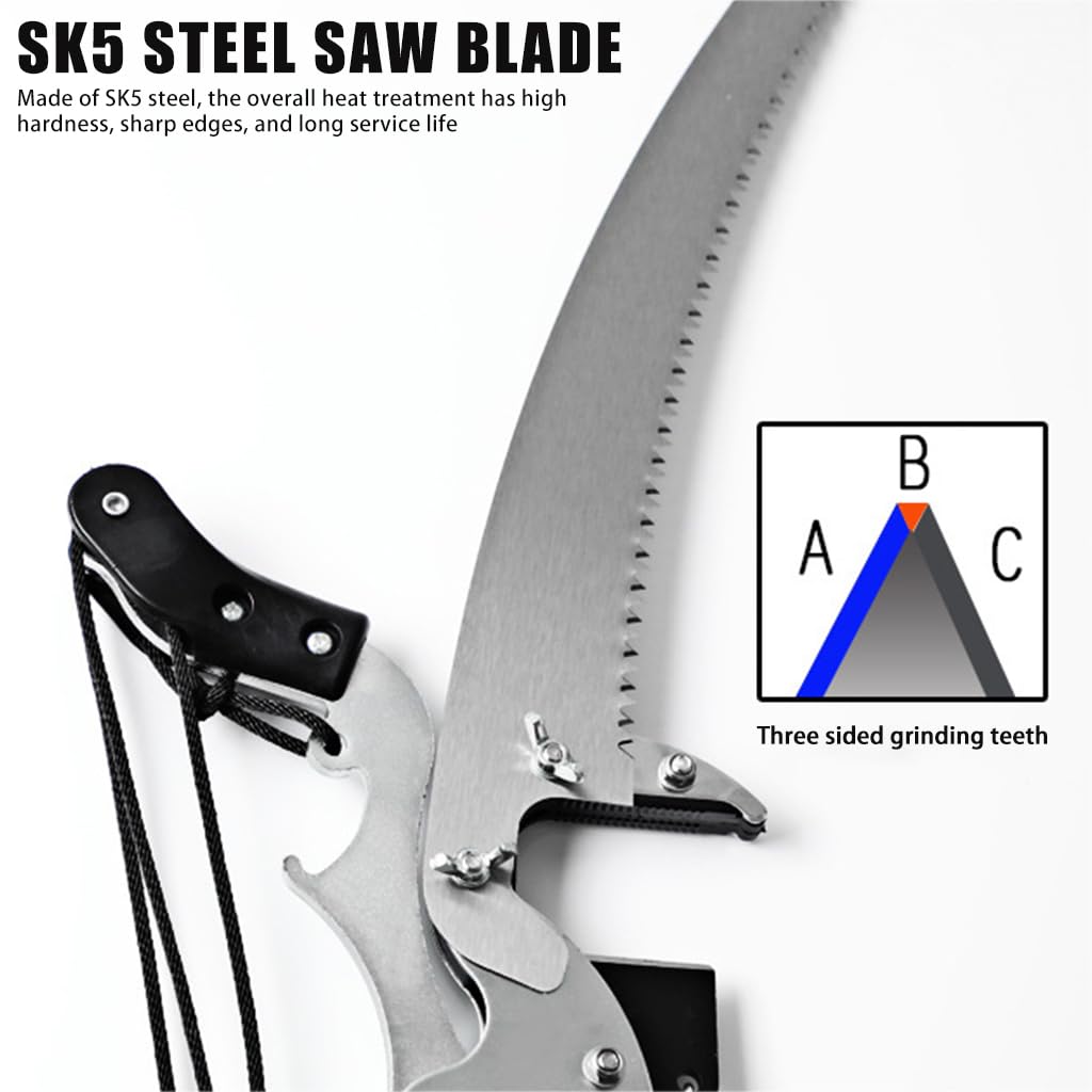 HASTHIP Tree Branch Cutter for High Pruning with 35cm SK5 Saw Blade and 5m Pull Cord | 2 PCS
