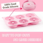 HASTHIP Silicone Donut Mold for Home Baking with 6 Cavities and Non Stick Food Grade Design