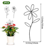 HASTHIP Wire Plant Trellis for Climbing Plants with Flower Design, 2Pcs 14x32cm & 12x32cm