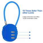 HASTHIP Combination Lock Padlock for Luggage and Gym Locker with 3 Digit Code | 2Pcs Zinc Alloy Black&Blue
