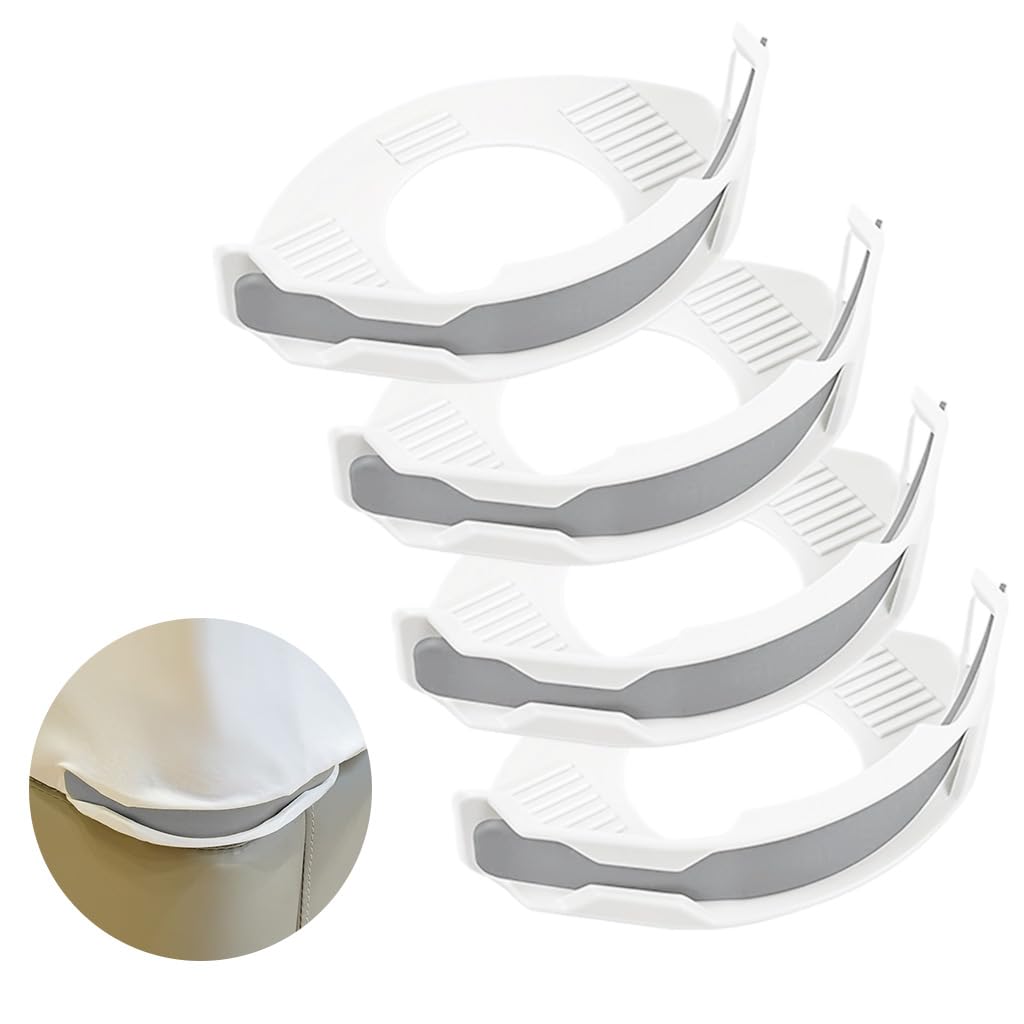 HASTHIP Fitted Sheet Fasteners Set for Bed Corners with Curved Strip Clamp | Pack of 4