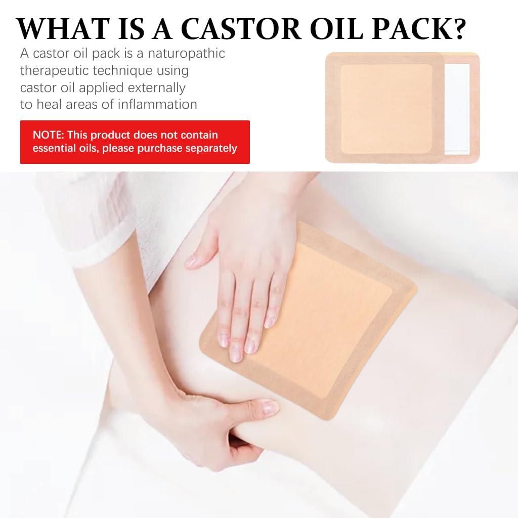 HASTHIP® 10Pcs Castor Oil Patches Anti Leakage, No Wash (Oil Not Included)