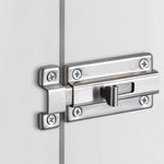 Stainless Steel Door Lock Sliding Latch with Screws Heavy Duty Security Slide Lock for Door, Window, Cabin, Chicken Coop, Barn (2 Pcs, Silver)