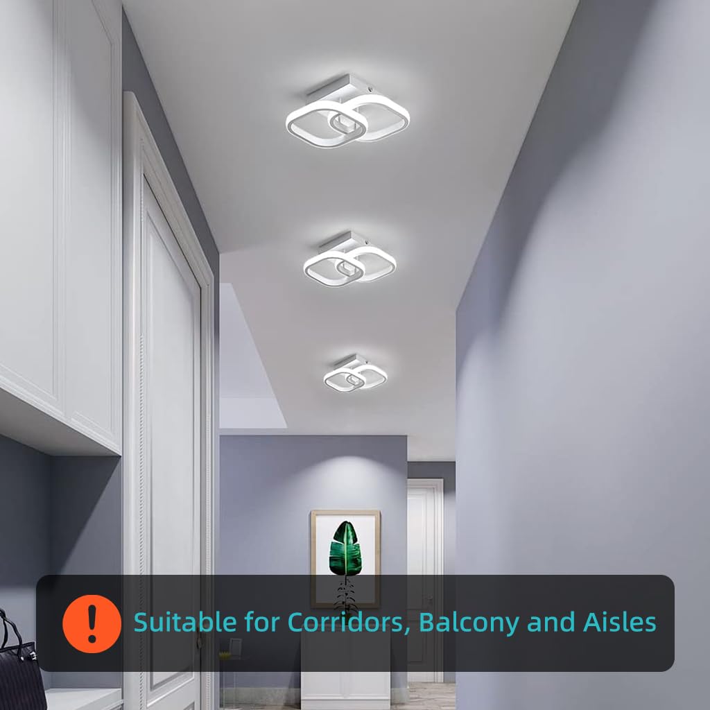 HASTHIP 22W Modern Square LED Ceiling Light with Acrylic Design