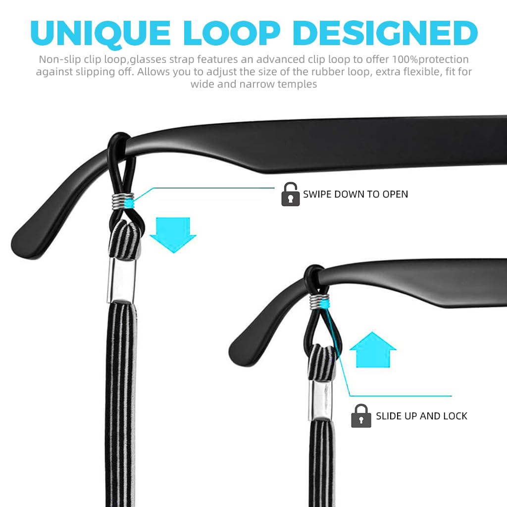 HASTHIP Eyeglasses Holder Strap for Women and Men featuring Adjustable Anti Slip Chain | 8PCS Fashion Color Cord