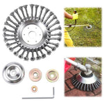 HASTHIP® Weeder Head Grass Trimmer Head Replacement Stainless Steel Multi Prongs Weeder Blade Trimmer Head Universal Grass Trimmer Head, 8 inches Dia