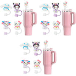HASTHIP Kawaii Sanrio Drinking Straw Lids 12PCS for 10mm Straws with Anti Lost Loop | Food Grade Silicone