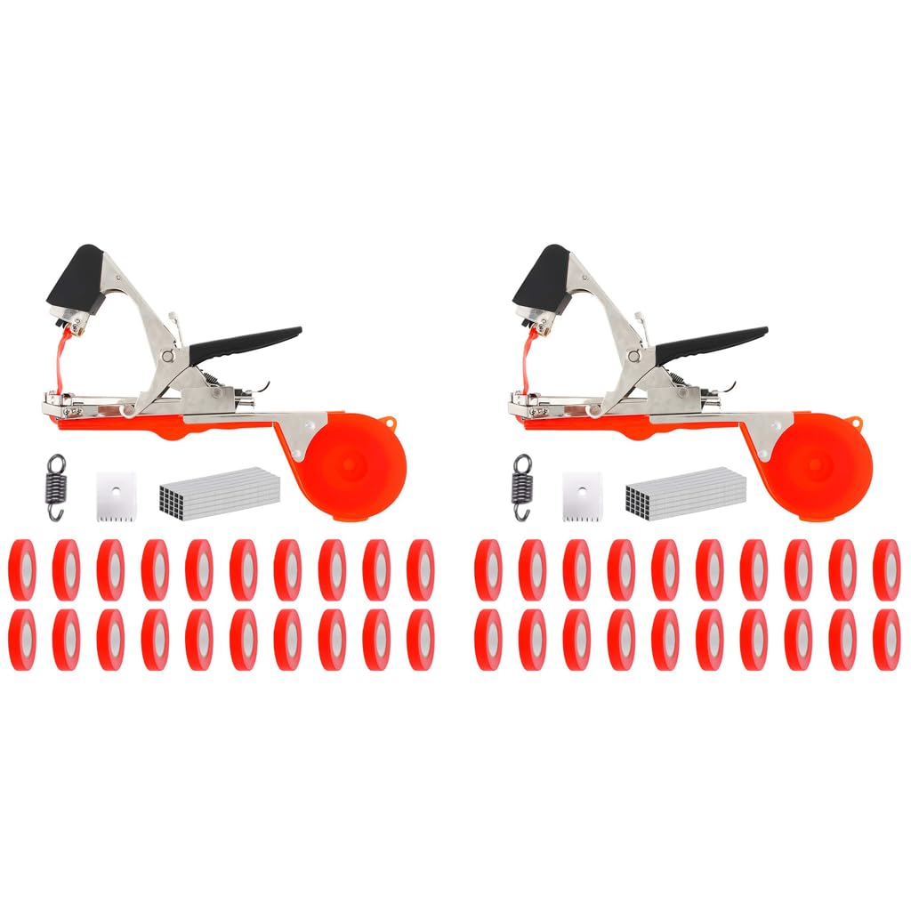 HASTHIP Plant Tying Tape Machine for Grapes and Tomatoes with 20 Rolls 11mm Tape | Adjustable Circle Stapler Set