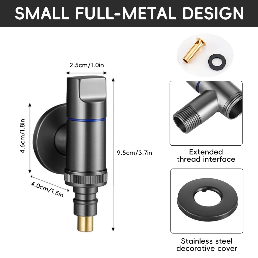 HASTHIP Washing Machine Tap for Laundry Use with Universal 1/2 inch Connector and Full Metal Design